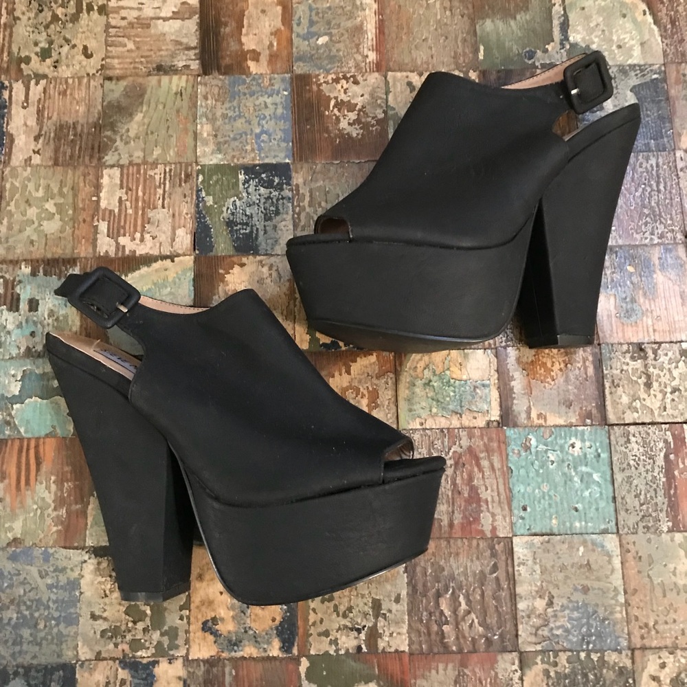 Steve Madden Gabby black 5 inch Chunky heal